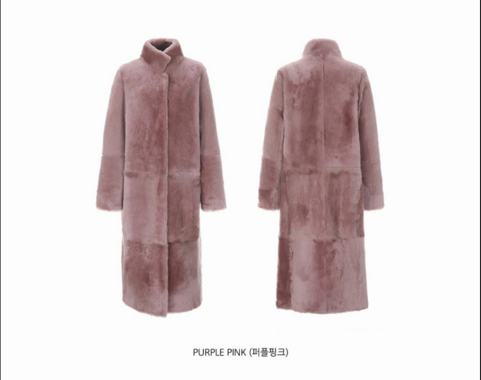 헤이에스 러브유 시어링 코트 (퍼플핑크)--2