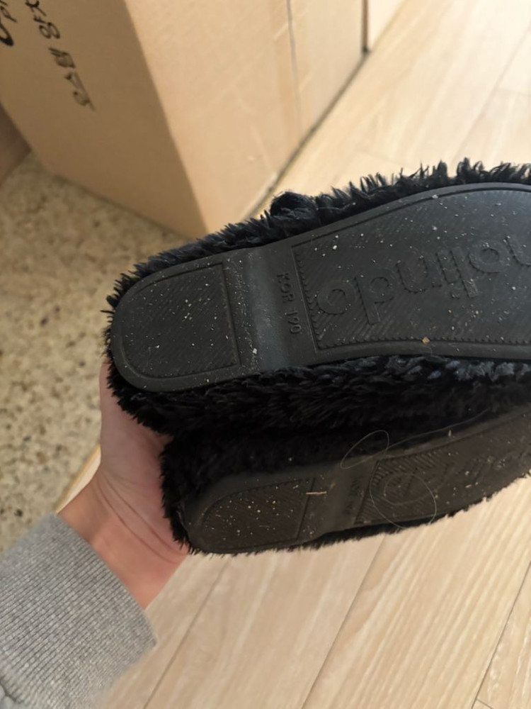 니노린도 블랙 퍼 메리제인 구두 190 이미지