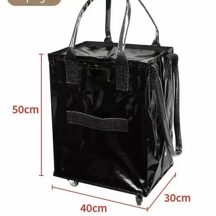 접이식 대용량 카트백 ,장바구니,짐수레 , 휠켄 느낌,HULKEN 비슷, 지퍼 덮개로 깔끔하게 잠금!--1