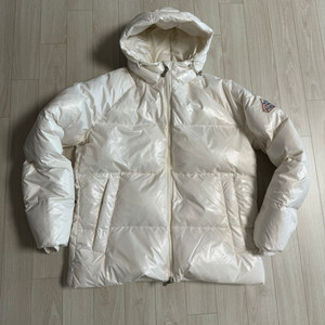 피레넥스 스탠 화이트 유광 후디드 패딩 XL