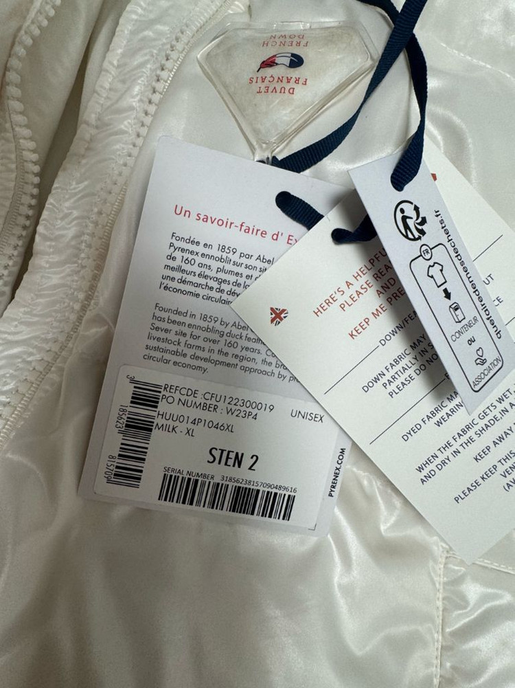 피레넥스 스탠 화이트 유광 후디드 패딩 XL--3