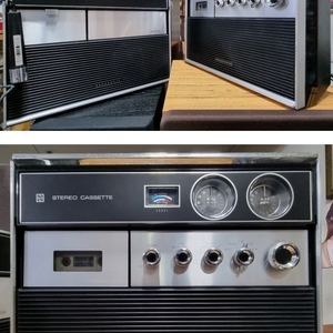 빈티지 스테레오 카세트 라디오 이미지