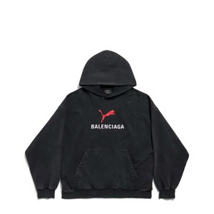 발렌시아가x푸마 25fw 스웨트 후드 블랙 XL사이즈