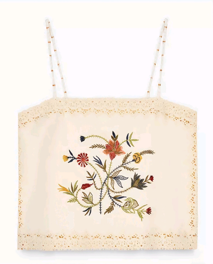 츄 착용 자라 ZW 컬렉션 자수 팬츠 xs, 자수 탑 s사이즈. 이미지