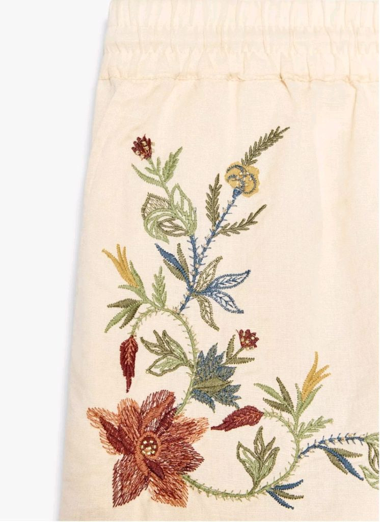 츄 착용 자라 ZW 컬렉션 자수 팬츠 xs, 자수 탑 s사이즈. 이미지