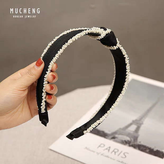 비즈 리본 꼬임 헤어밴드 머리띠--3