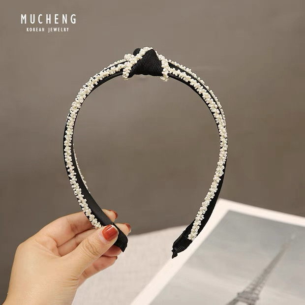 비즈 리본 꼬임 헤어밴드 머리띠--5
