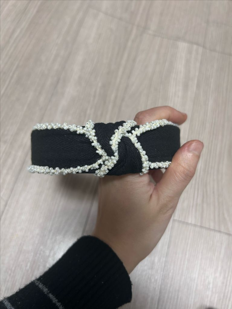 비즈 리본 꼬임 헤어밴드 머리띠--6