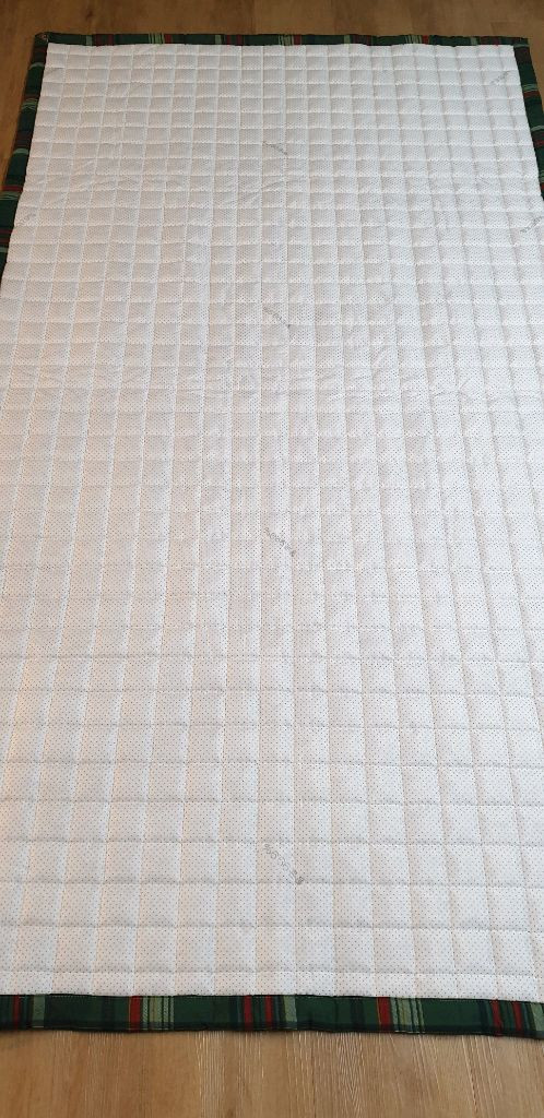 (미사용)체크무늬 누빔 침대 패드 SS--5