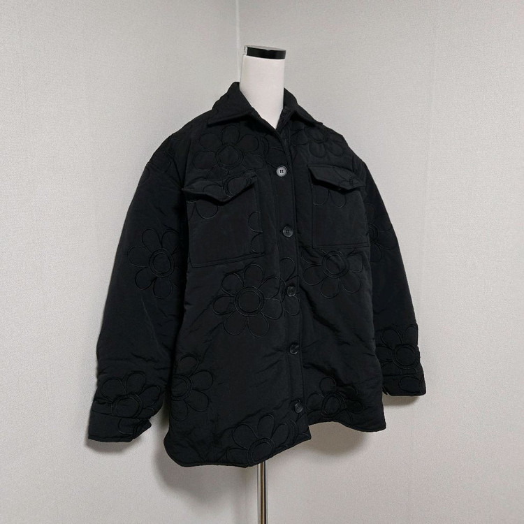 빈티지 플라워패턴 퀼팅 패딩자켓 / 여성 점퍼/ 여성 자켓--4
