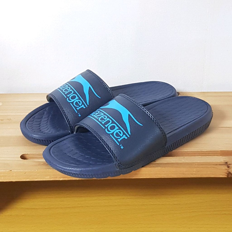 슬레진저 푹신한 스트랩 슬리퍼 블루 230 235 240--4