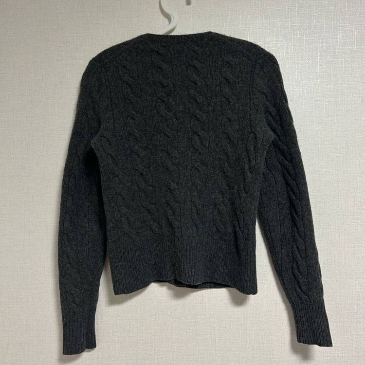 폴로 랄프로렌 신형 큐알 꽈배기 케이블 니트 울 캐시미어 가디건 차콜 그레이 차콜 S--7