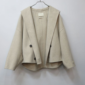 J.MERINGUE 제이머랭 울캐시미어 오버핏 후드 숏코트