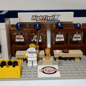 (희귀 한정판) 야구 두산베어스 라커룸+팀버스 블록 일괄