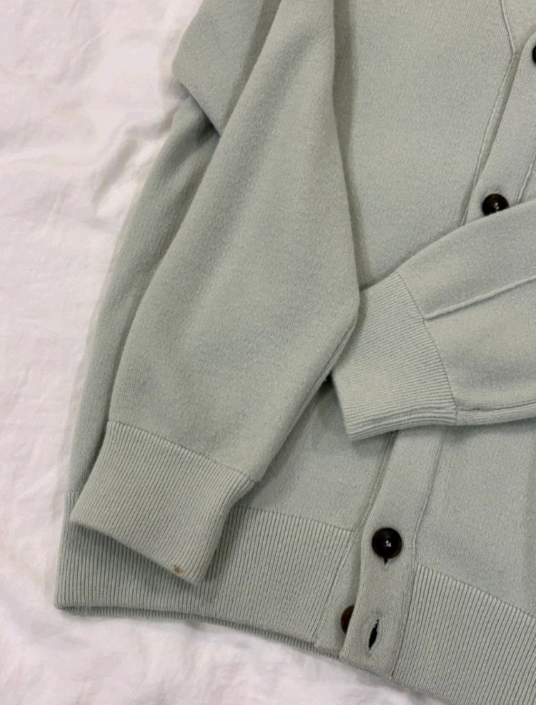 백화점 구먜 라코스테 가디건 라코스테 L 100 가디건 파스텔톤의 민트색상입니다 남녀공용 사이즈 S95-100--9