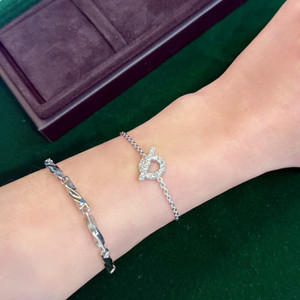 정품 에르메스 피네스 화이트골드 다이아 팔찌