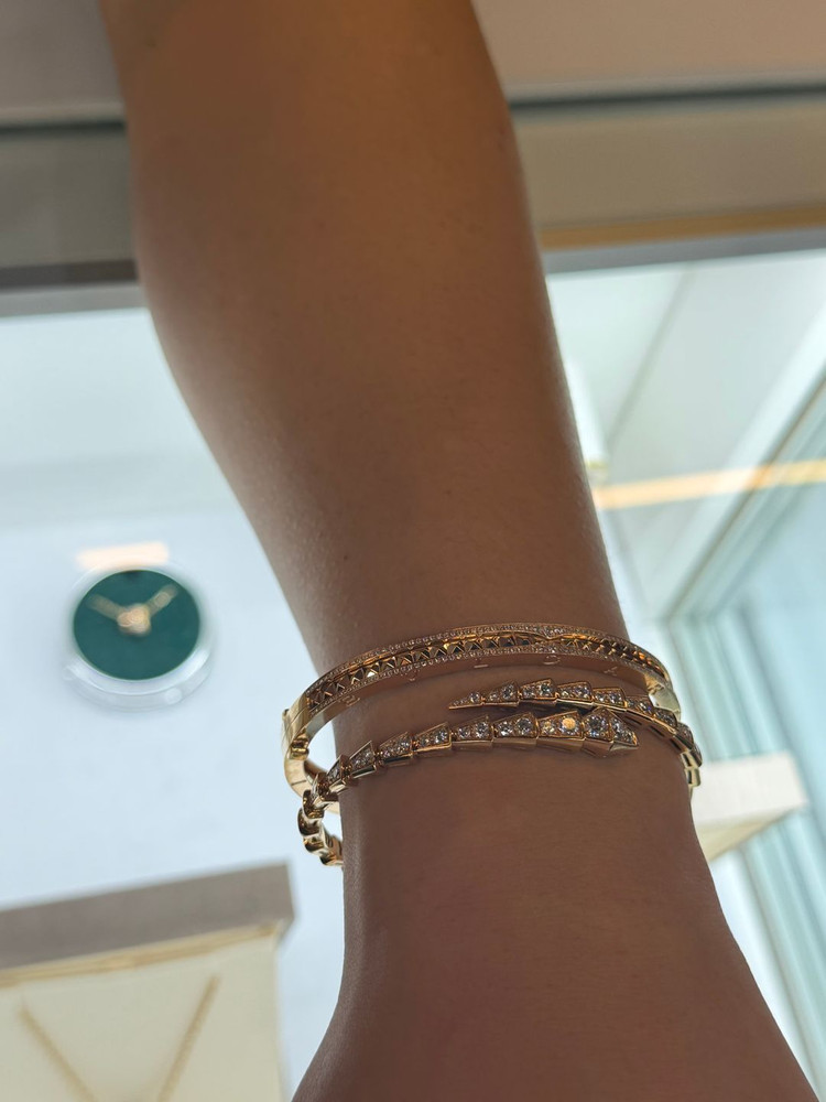 정품 불가리 비제로원 풀파베 팔찌 로즈골드 ML사이즈--4