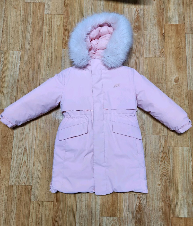 뉴발란스 핑크 롱패딩 120--3