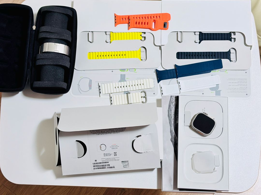 애플워치 울트라1 박스풀셋+정품 오션밴드2개+우르보이 링블+우르보이 밴드 4개+시계케이스--0