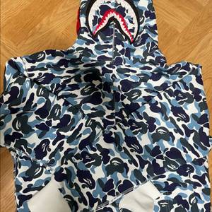 베이프 후드집업 하늘색