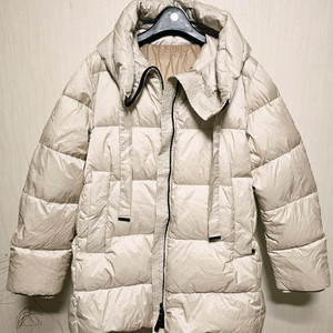 여성패딩 프리미엄 구스다운 후드패딩 아이보리 [새상품/FREE]미니멀 고급패딩