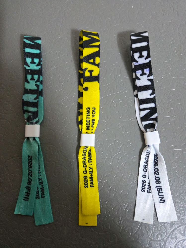 지드래곤 지디 팬미팅 첫콘,중콘,막콘 입장팔찌--0