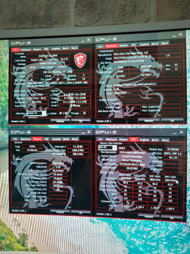 하루 타임세일! 보증기간O) 크루셜 DDR5 5600 64GB램(32 x 2)--1
