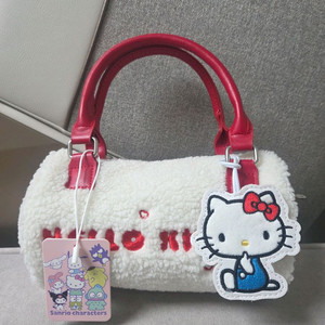헬로키티 뽀글이 미니 원통 핸드백, 숄더백,크로스백