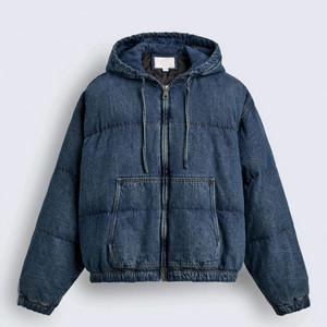 [M, 95~100] 자라 퀼티드 데님 패딩 점퍼