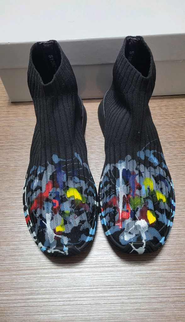 새상품)남성 니트소재 슬립온 부츠 하이탑 스니커즈 270~290--0