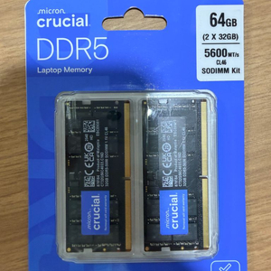 (미개봉) 마이크론 크루셜 노트북RAM DDR5-5600 32GB * 2