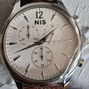 국정원 NIS 절대시계 크로노시계 남성용 화이트판