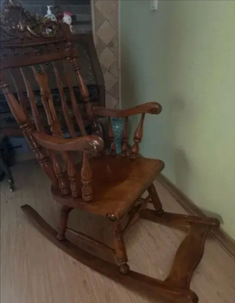 원목 흔들의자--2