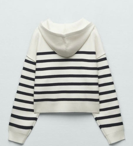 자라 스트라이프 후드 코튼 니트 맨투맨 S(세탁만함)--1