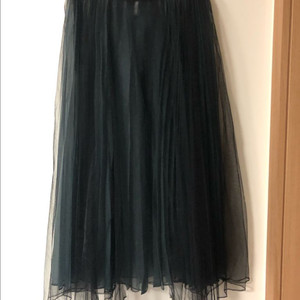 한섬 타임 TIME 망사 샤 플리츠 튤 주름 스커트 치마 시스루