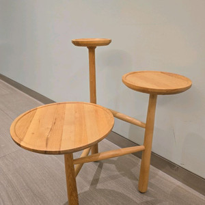 가인리빙 원목 3단 원목 협탁 테이블 선반