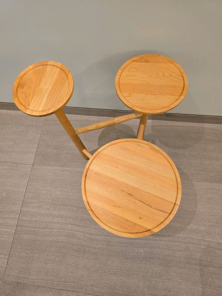 가인리빙 원목 3단 원목 협탁 테이블 선반--1