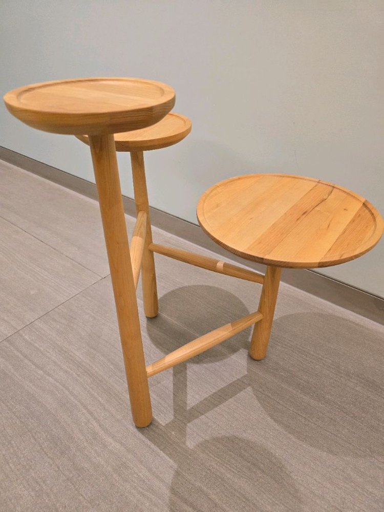 가인리빙 원목 3단 원목 협탁 테이블 선반--4