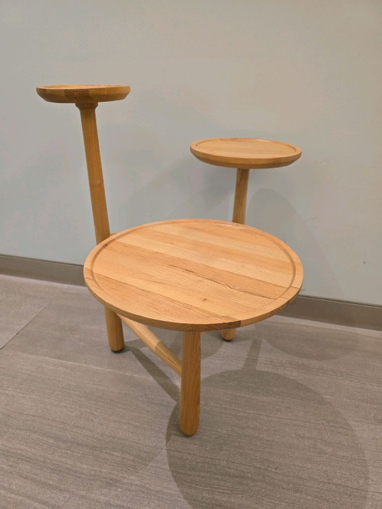 가인리빙 원목 3단 원목 협탁 테이블 선반--5