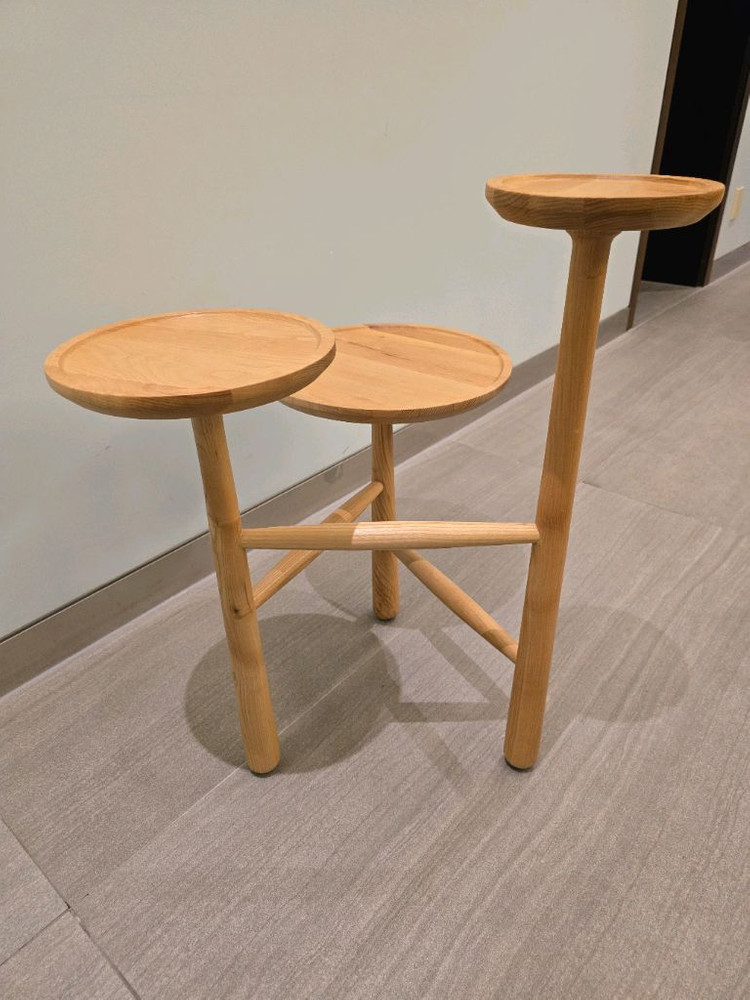 가인리빙 원목 3단 원목 협탁 테이블 선반--6