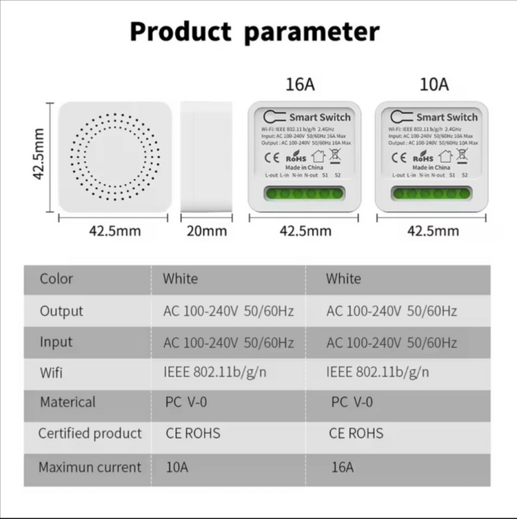 WiFi 스마트 스위치 모듈 1채널 이미지