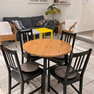 원목 원형 식탁 세트