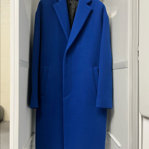 시스템옴므 캐시미어 코발트블루 오버핏 코트 95사이즈