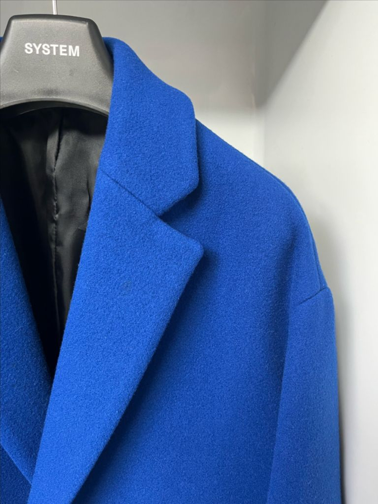 시스템옴므 캐시미어 코발트블루 오버핏 코트 95사이즈--2