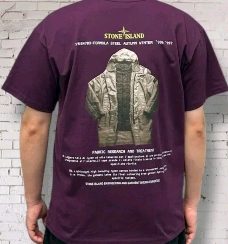 스톤아일랜드 로고 반팔 티셔츠--1