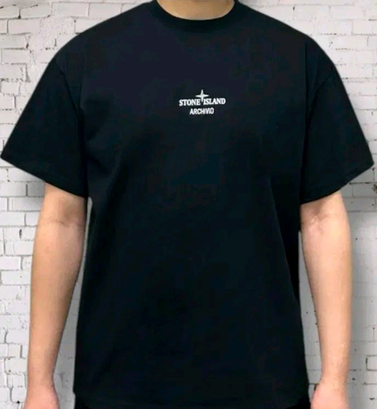 스톤아일랜드 로고 반팔 티셔츠--2