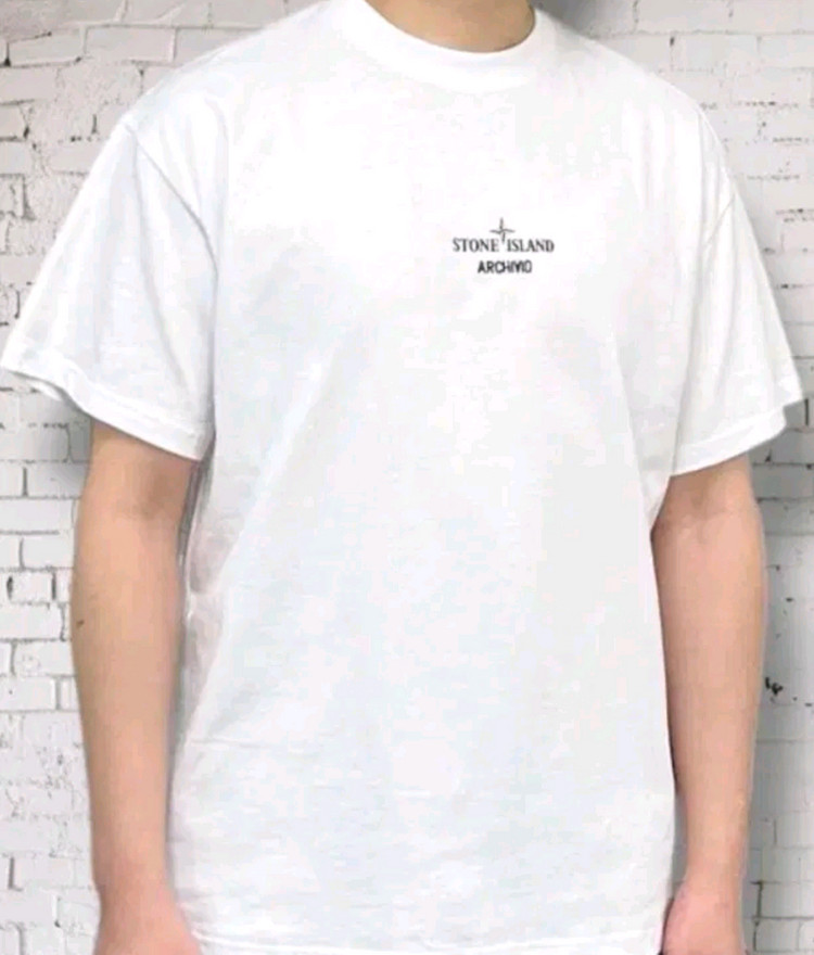 스톤아일랜드 로고 반팔 티셔츠--3