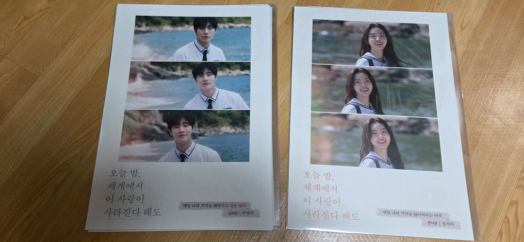 오세이사 오늘밤세계에서이사랑이사라진다해도 포스터 포토카드 드로잉카드 팝니다. 이미지