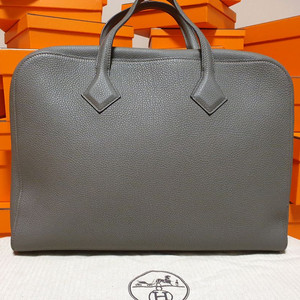 정품 에르메스 빅토리아 라이트 브리프케이스 그레이
