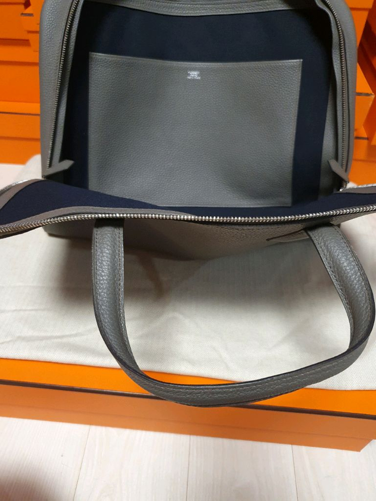 정품 에르메스 빅토리아 라이트 브리프케이스 그레이--5